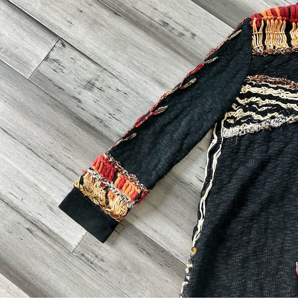 Vintage Y2K Sandy Starkman Mixed Media Multi Fabric Longline Cardigan Sweater - Picture 13 of 16